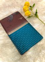 Chanderi Silk Sky Blue Traditional Wear Printed Saree